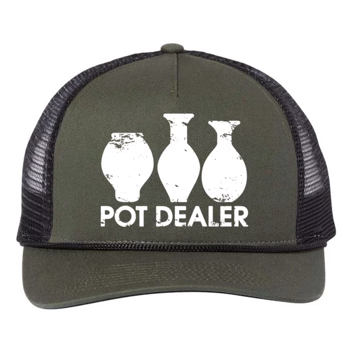 Pot Dealer Funny Clay Pottery Gift Potters Retro Rope Trucker Hat Cap