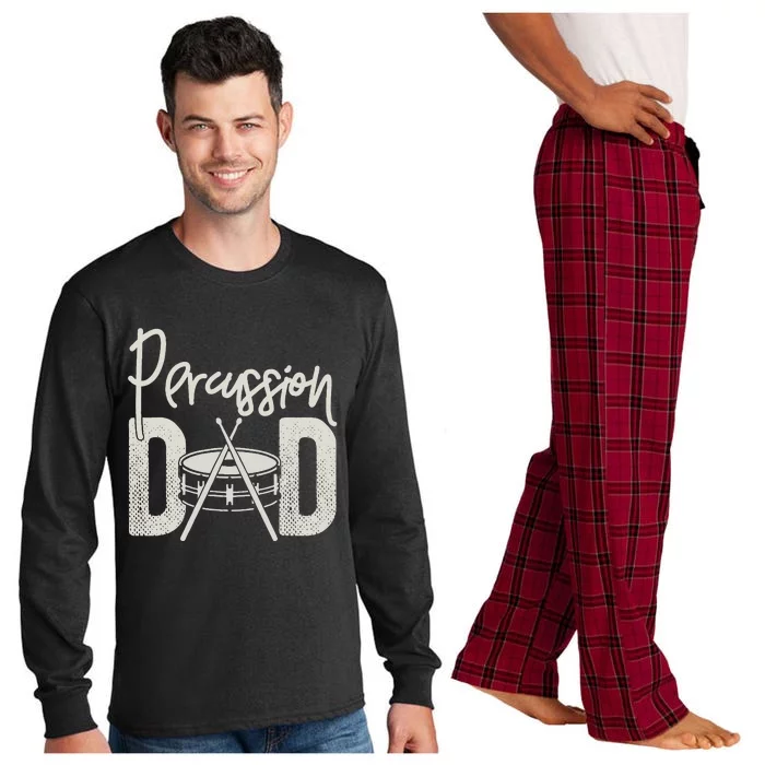 Percussion Dad Funny Marching Band For Percussionist Long Sleeve Pajama Set