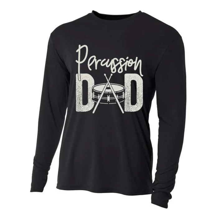 Percussion Dad Funny Marching Band For Percussionist Cooling Performance Long Sleeve Crew