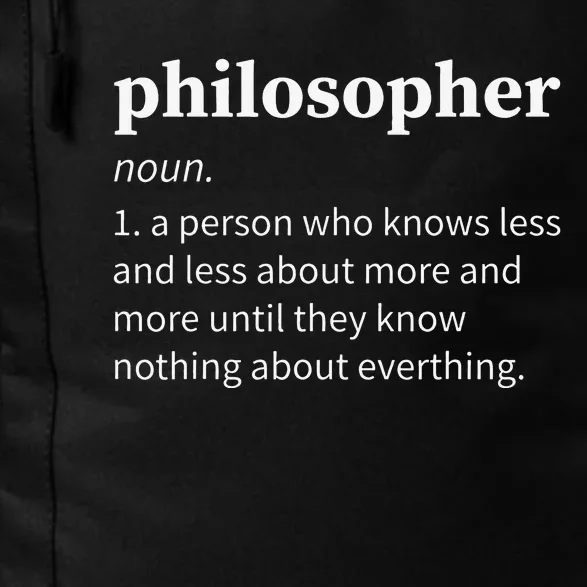 Philosopher Definition Funny Joke Philosophy Daily Commute Backpack