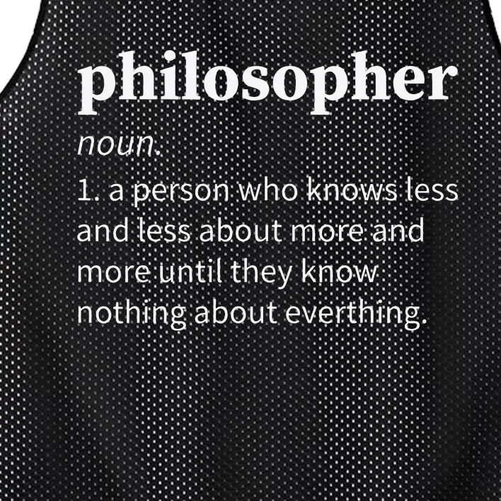 Philosopher Definition Funny Joke Philosophy Mesh Reversible Basketball Jersey Tank