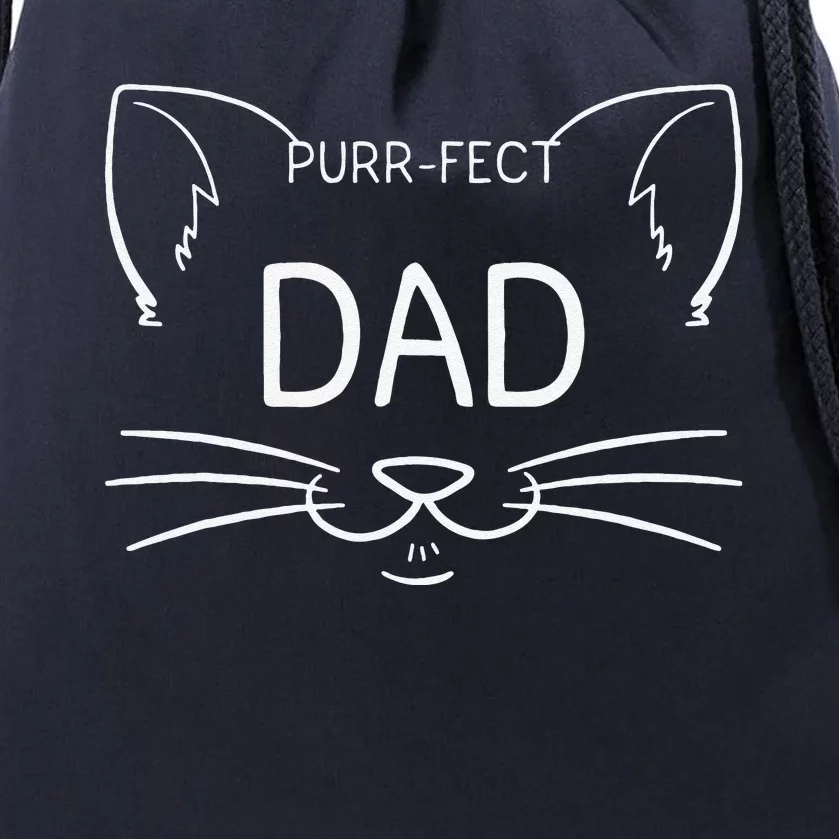 Purrfect Dad Funny Cat Lover Father Daddy Kitty Owner Drawstring Bag