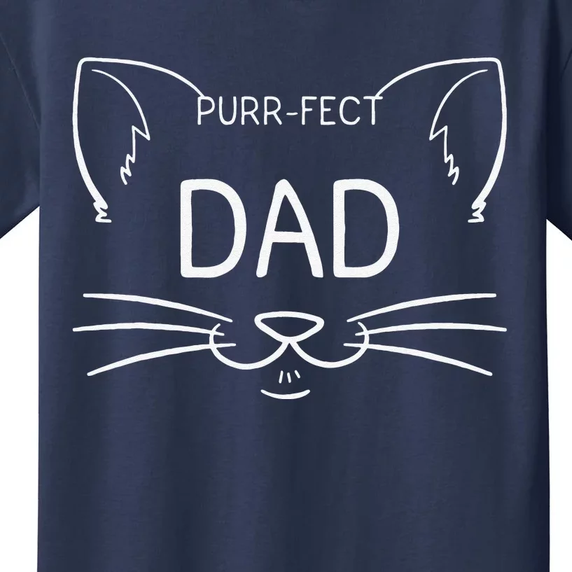 Purrfect Dad Funny Cat Lover Father Daddy Kitty Owner Kids T-Shirt