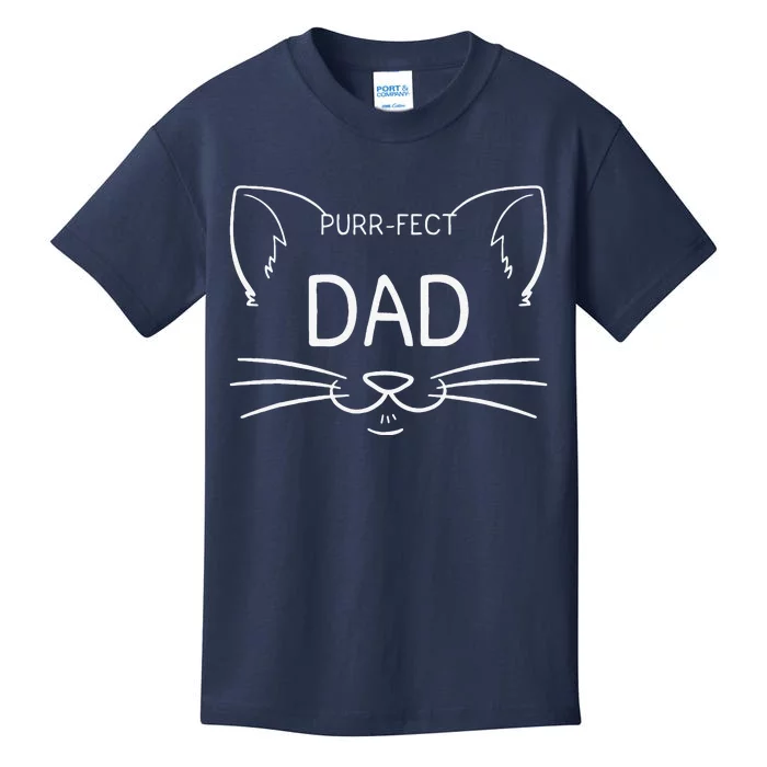 Purrfect Dad Funny Cat Lover Father Daddy Kitty Owner Kids T-Shirt