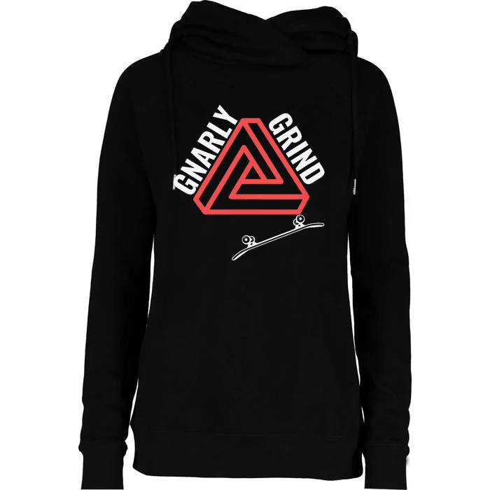 ProSkateboard Design for Athletes and Gnarly Grinders Womens Funnel Neck Pullover Hood