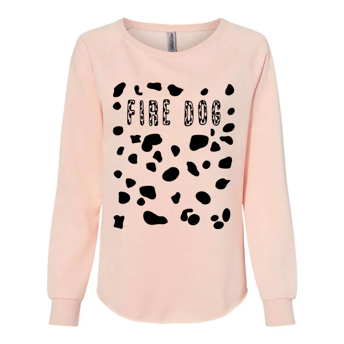 Pretend Dalmatian Fire Dog Costume Dog Spots Womens California Wash Sweatshirt