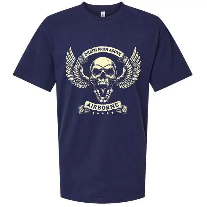 Paratrooper Death From Above Airborne Veteran Gift Sueded Cloud Jersey T-Shirt