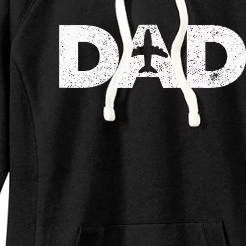 Pilot Dad Father's Day Gift for Airplane and Aviation Lover Women's Fleece Hoodie