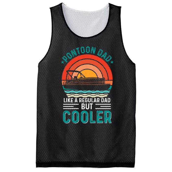 Pontoon Dad Fathers Day T Design Mesh Reversible Basketball Jersey Tank