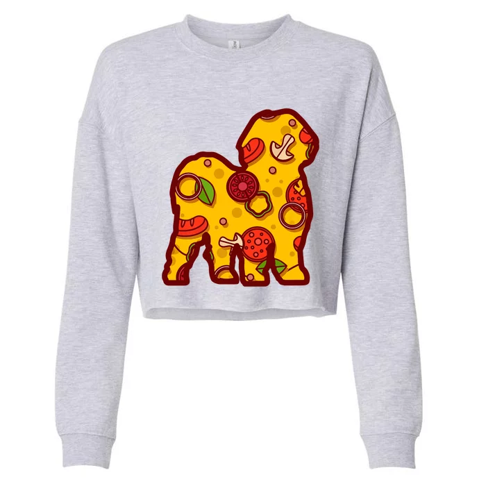 Pizza Dog Funny Pizza Shih Tzu Dog Premium Cropped Pullover Crew