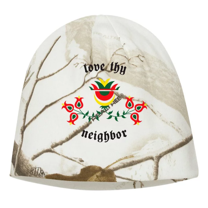 Pennsylvania Dutch Fraktur Love Thy Neighbor Kati - Camo Knit Beanie