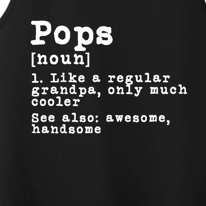 Pops Definition Funny Grandpa Grandfather Novelty Gift Performance Tank