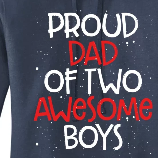 Proud Dad Funny Gift Twin Father Dad Of Two Fatherhood Pride Meaningful Gift Women's Pullover Hoodie