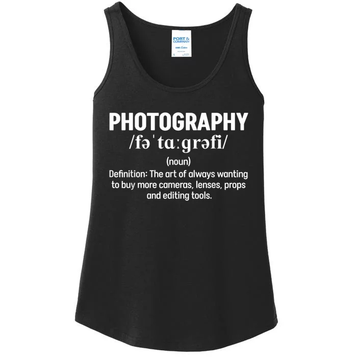 Photography Definition Funny Photographer Ladies Essential Tank