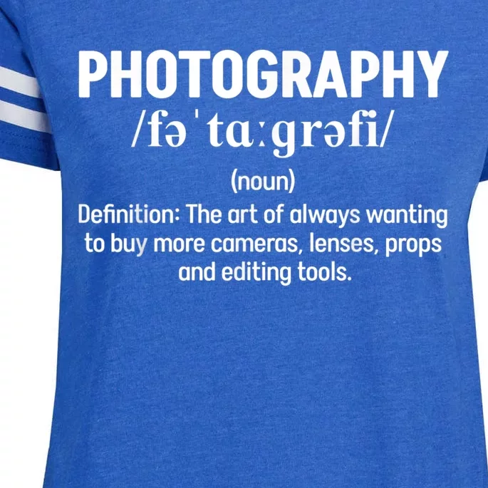 Photography Definition Funny Photographer Enza Ladies Jersey Football T-Shirt