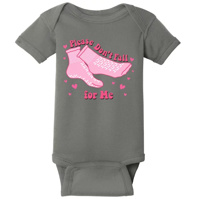 Please Dont Fall For Me Funny Nurse Valentine Baby Bodysuit