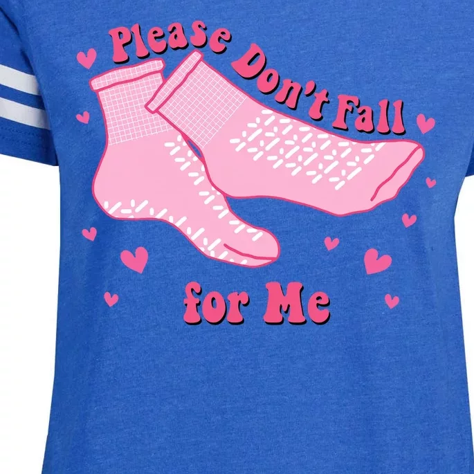 Please Dont Fall For Me Funny Nurse Valentine Enza Ladies Jersey Football T-Shirt