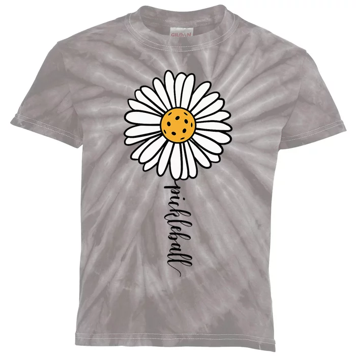 Pickleball Daisy Flower Kids Tie-Dye T-Shirt