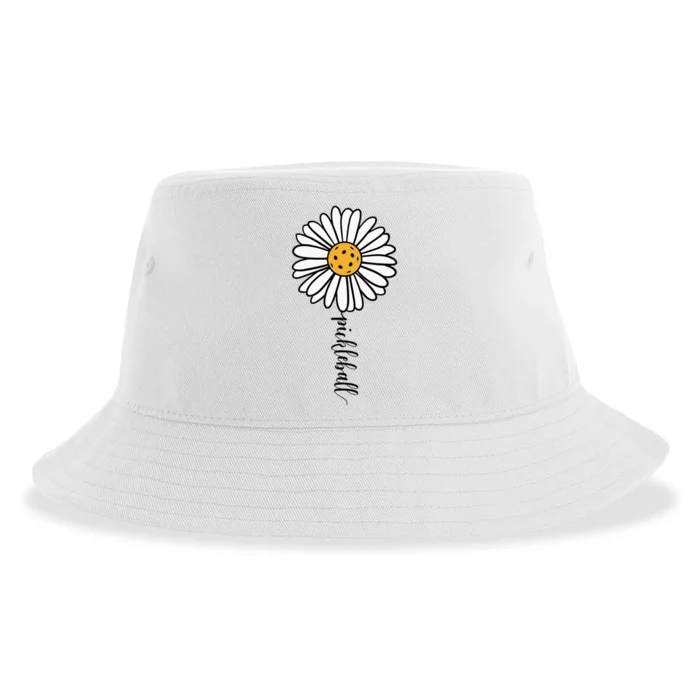 Pickleball Daisy Flower Sustainable Bucket Hat