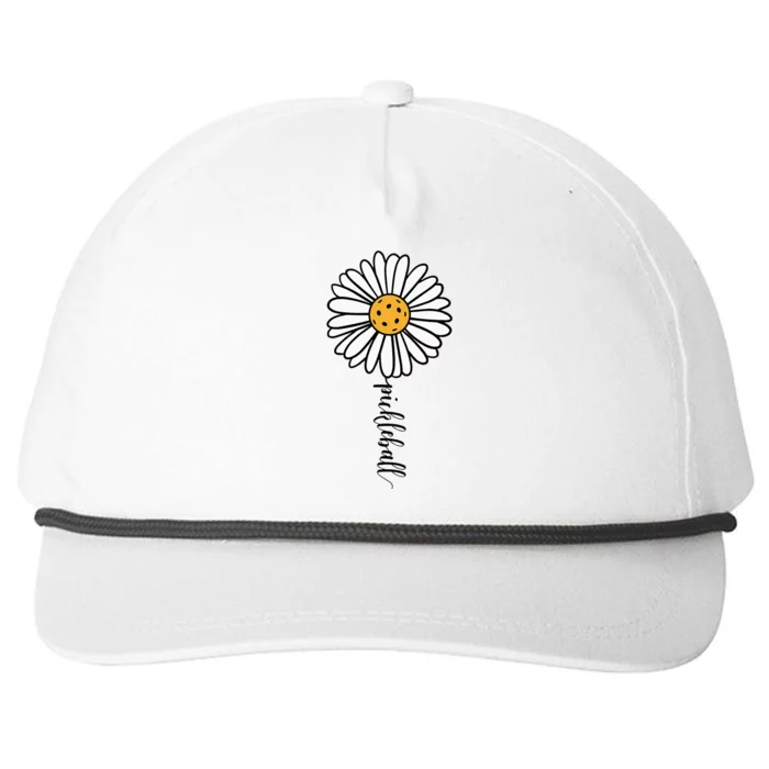 Pickleball Daisy Flower Snapback Five-Panel Rope Hat