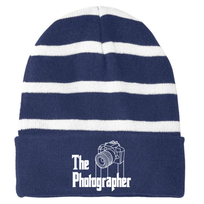 Photographer Design For Photography Lover Gift Striped Beanie with Solid Band