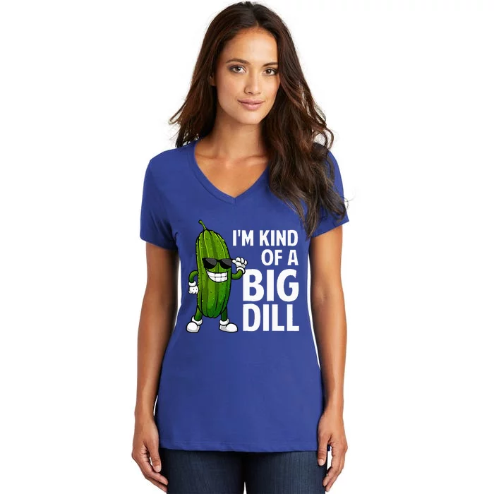 Pickle Design For Big Dill Pickle Lover Women's V-Neck T-Shirt