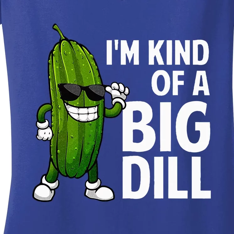 Pickle Design For Big Dill Pickle Lover Women's V-Neck T-Shirt