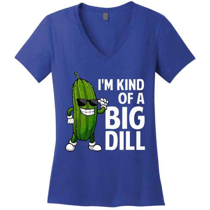 Pickle Design For Big Dill Pickle Lover Women's V-Neck T-Shirt