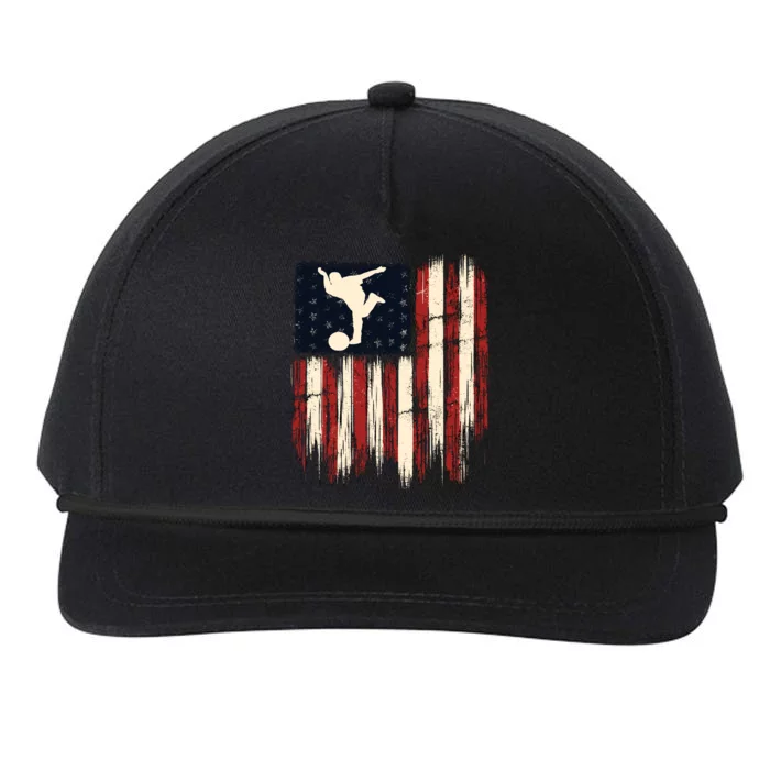 Patriotic Distressed Flag Gift For Bowling Snapback Five-Panel Rope Hat