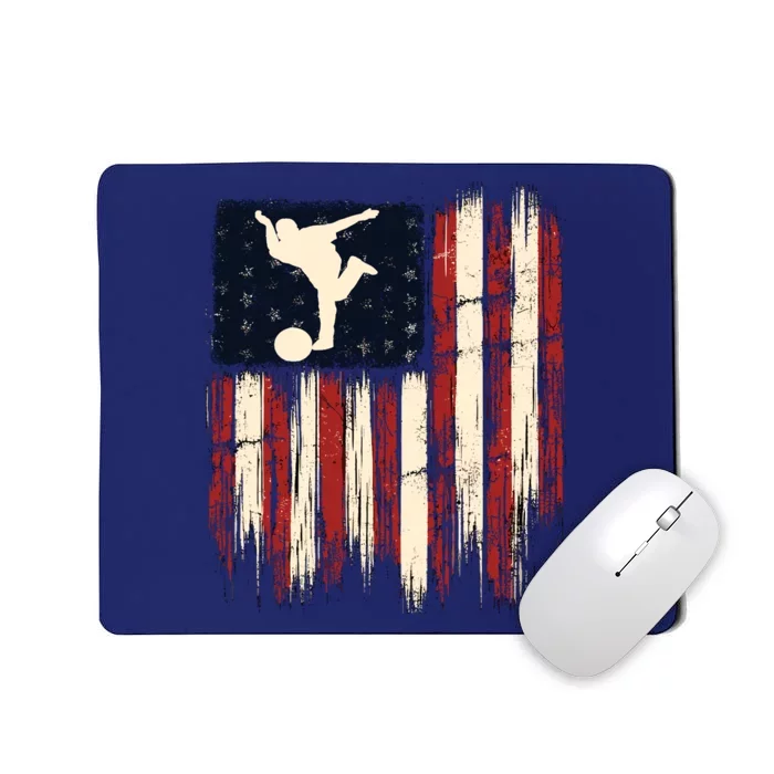 Patriotic Distressed Flag Gift For Bowling Mousepad