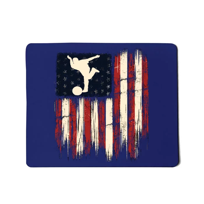 Patriotic Distressed Flag Gift For Bowling Mousepad