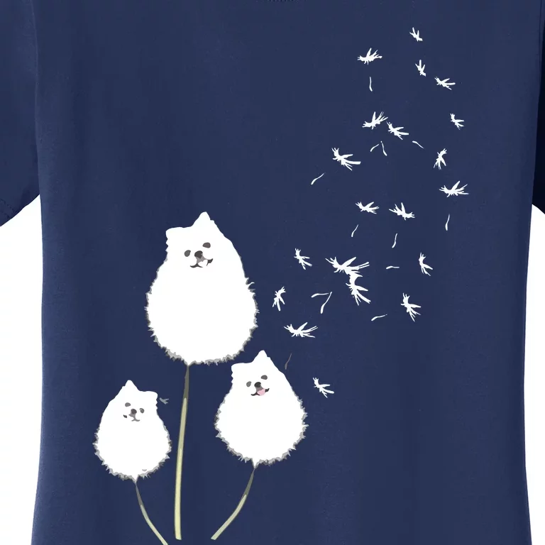 Pomeranian Dandelion Flower Tee Pomeranian Costume Gifts Women's T-Shirt