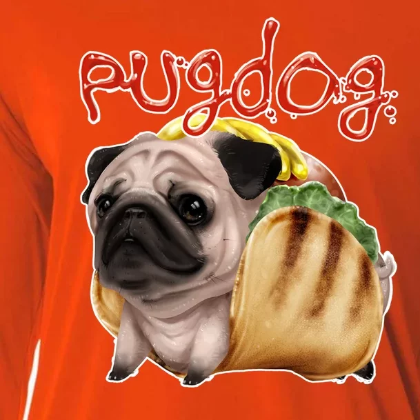 Pug Dog Funny Food Cooling Performance Long Sleeve Crew