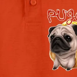 Pug Dog Funny Food Dry Zone Grid Performance Polo