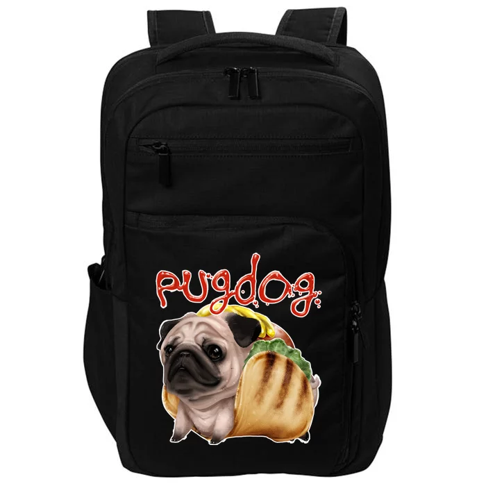 Pug Dog Funny Food Impact Tech Backpack