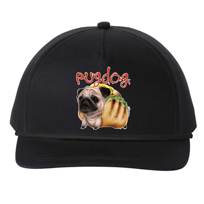 Pug Dog Funny Food Snapback Five-Panel Rope Hat