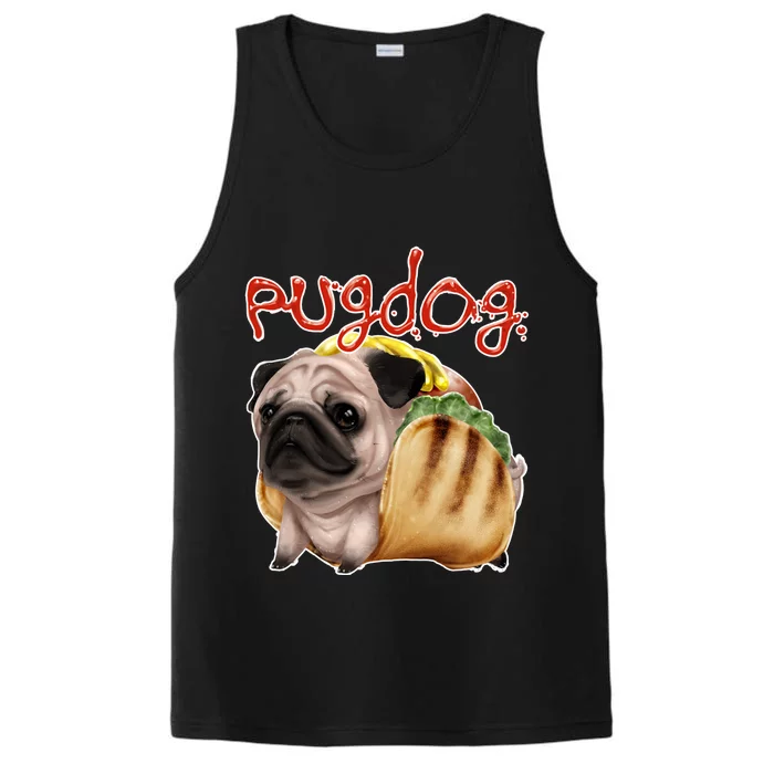 Pug Dog Funny Food Performance Tank