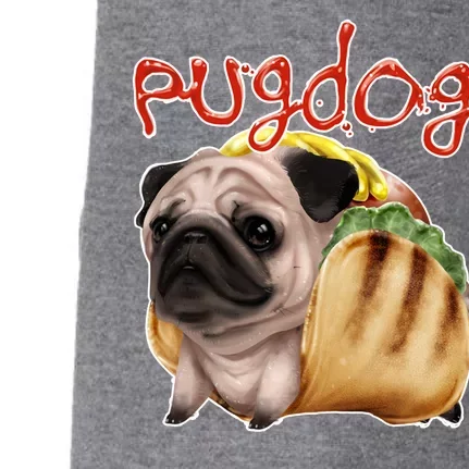 Pug Dog Funny Food Doggie 3-End Fleece Hoodie