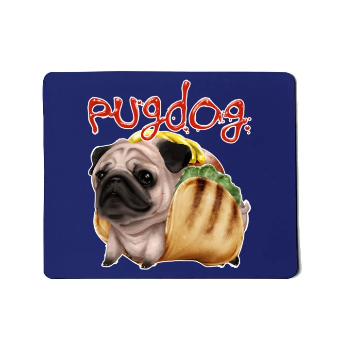 Pug Dog Funny Food Mousepad