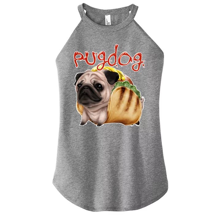 Pug Dog Funny Food Women’s Perfect Tri Rocker Tank