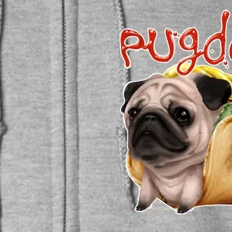 Pug Dog Funny Food Full Zip Hoodie