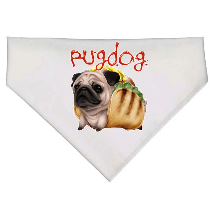 Pug Dog Funny Food USA-Made Doggie Bandana