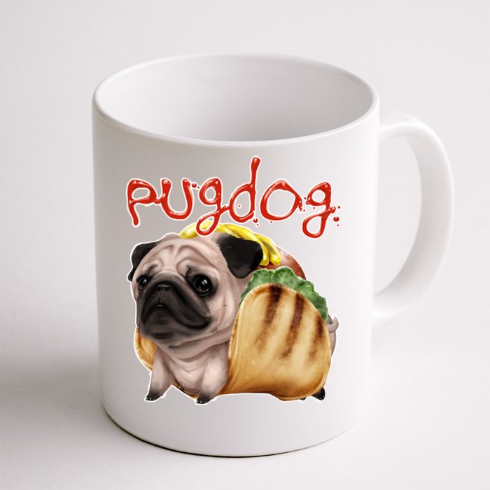 Pug Dog Funny Food Front & Back Coffee Mug