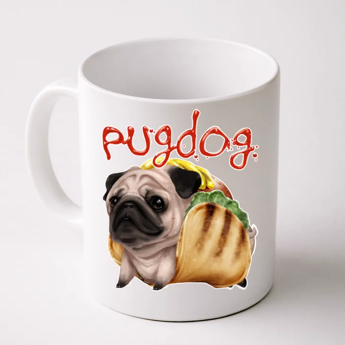 Pug Dog Funny Food Front & Back Coffee Mug