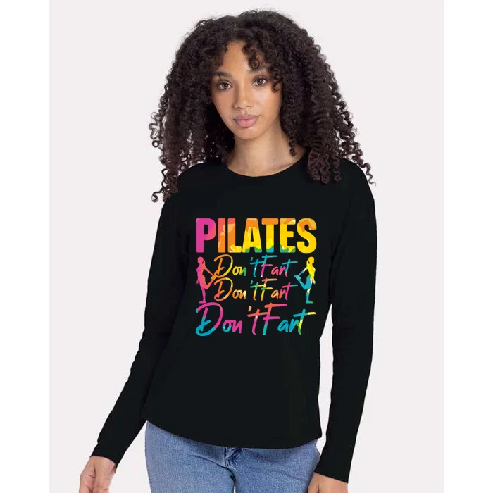 Pilates Don't Fart Fitness Exercise Training Contrology Funny Gift Womens Cotton Relaxed Long Sleeve T-Shirt