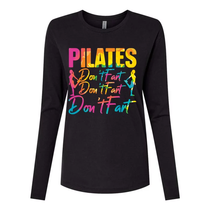 Pilates Don't Fart Fitness Exercise Training Contrology Funny Gift Womens Cotton Relaxed Long Sleeve T-Shirt