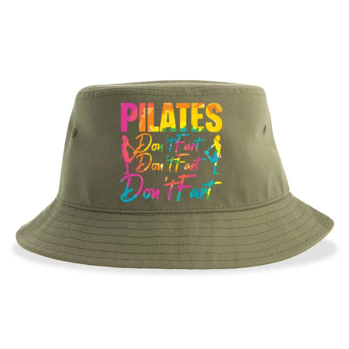 Pilates Don't Fart Fitness Exercise Training Contrology Funny Gift Sustainable Bucket Hat