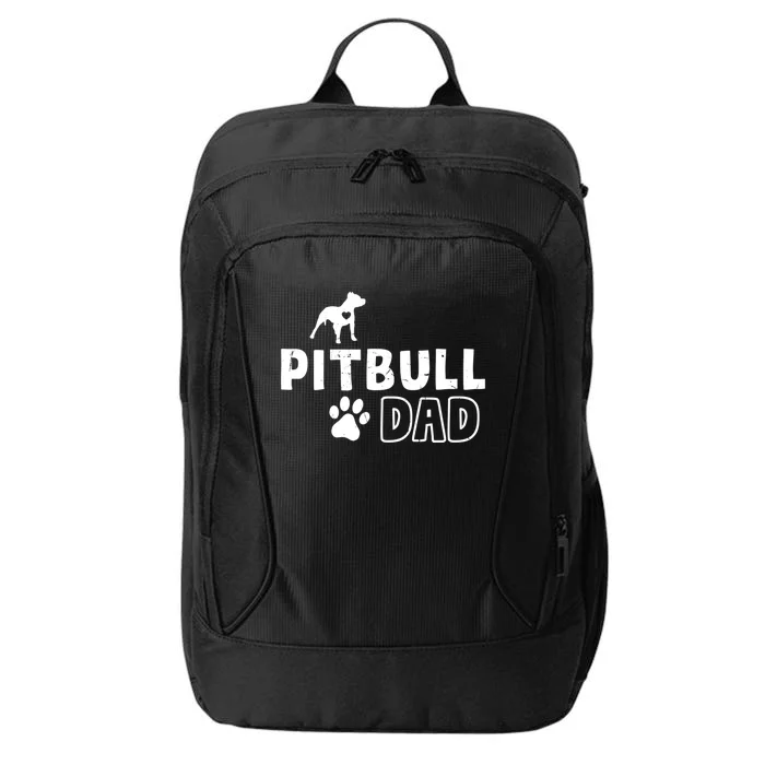 Pitbull Dad Funny Cute Dog Owner Adopt Rescue Fathers Day Gift City Backpack