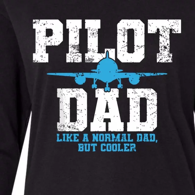 Pilot Dad Father Aviation Womens Cotton Relaxed Long Sleeve T-Shirt