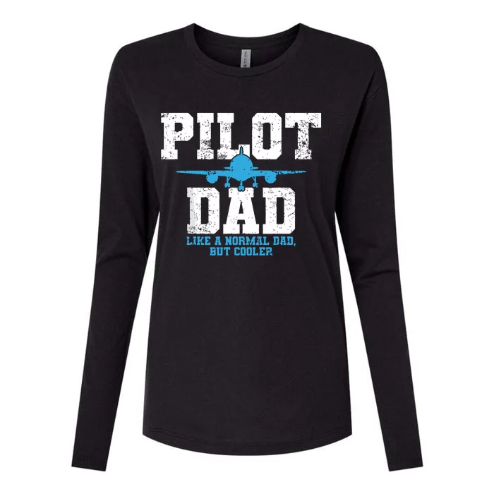 Pilot Dad Father Aviation Womens Cotton Relaxed Long Sleeve T-Shirt